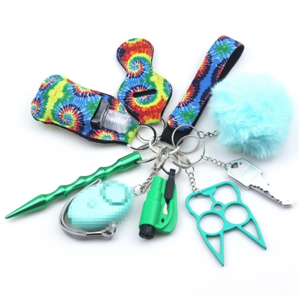 Colorful 70s Safety Keychain Set